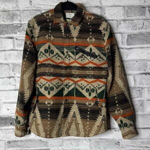 Urban Outfitters Geometric Patterned Jacket in Brown and Green